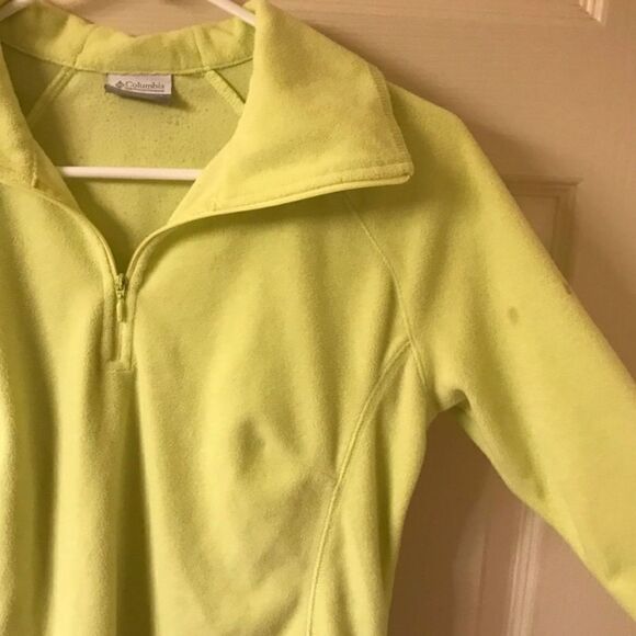 Columbia Women’s Lime Green Fleece 1/4 Zip Pullover Sweater - Picture 3 of 8